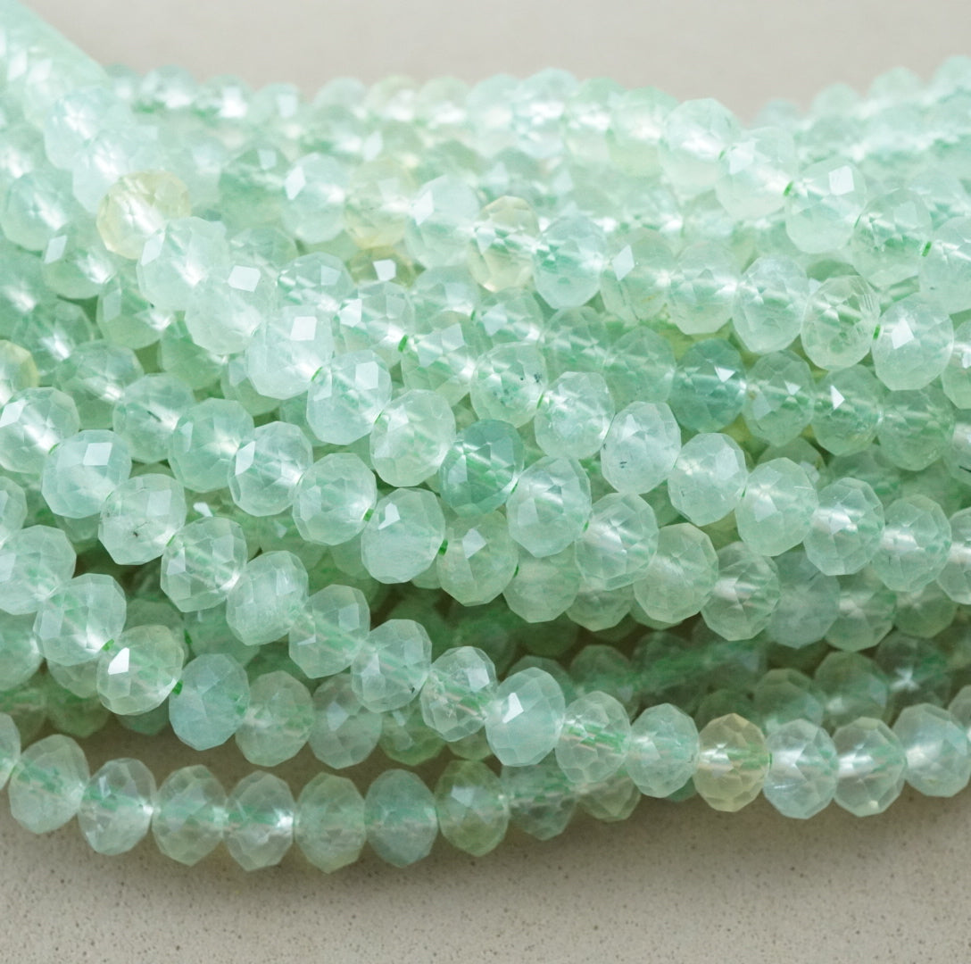 Prehnite (Rondelle)(Faceted)(6x4mm)(15.5"Strand)