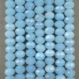 Aquamarine (Rondelle)(Faceted)(6x4mm)(15.5"Strand)