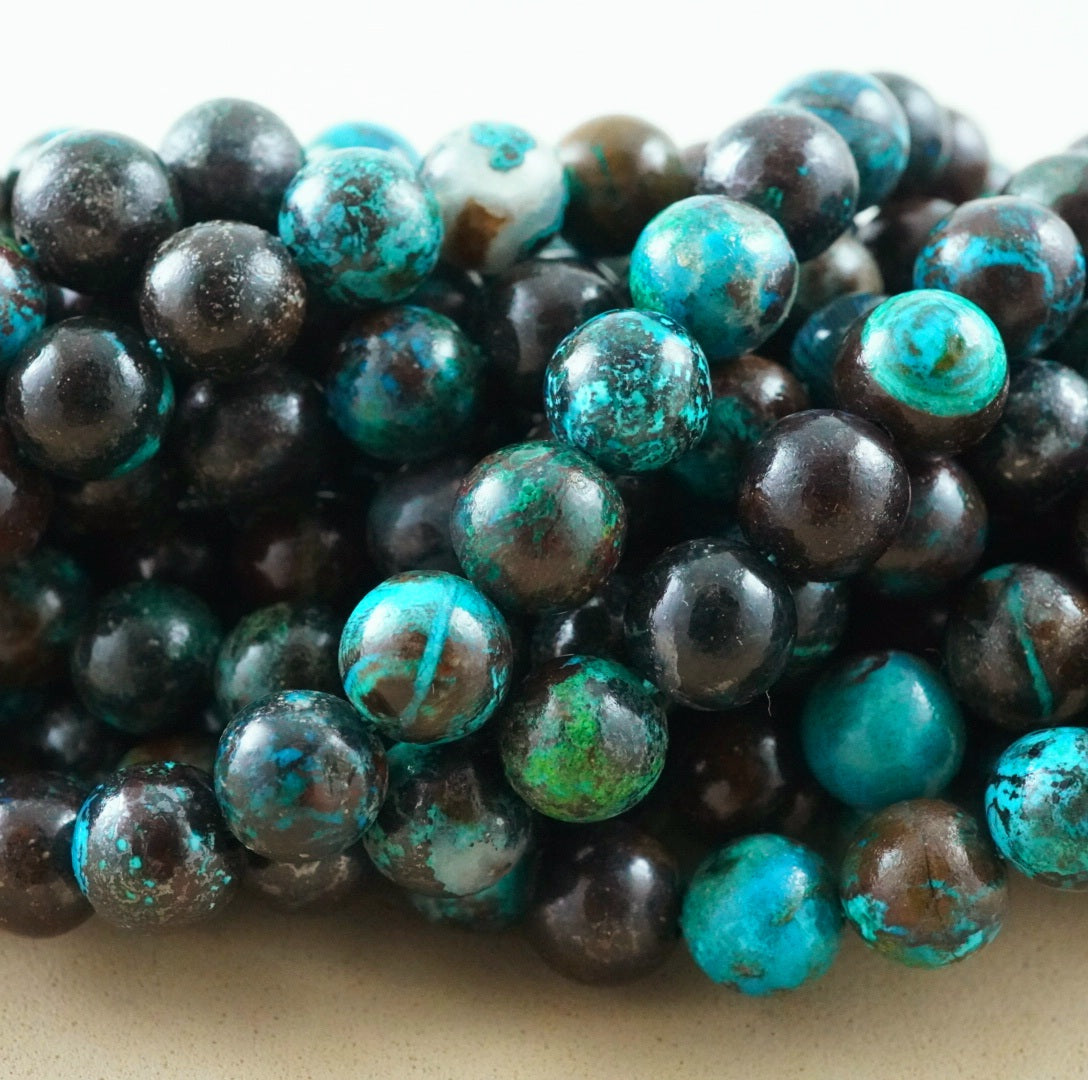 Shattuckite (Round)(Smooth)(6mm)(8mm)(16"Strand)