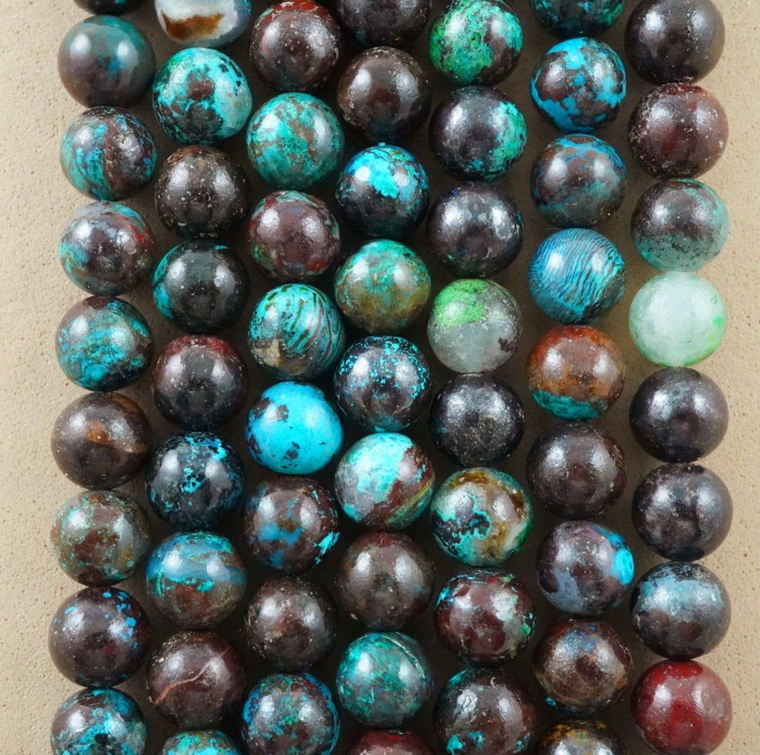 Shattuckite (Round)(Smooth)(6mm)(8mm)(16"Strand)