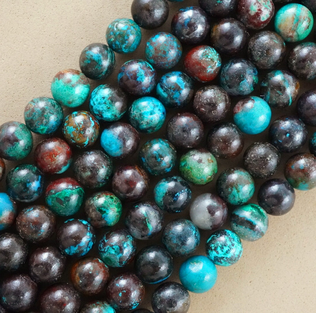 Shattuckite (Round)(Smooth)(6mm)(8mm)(16"Strand)