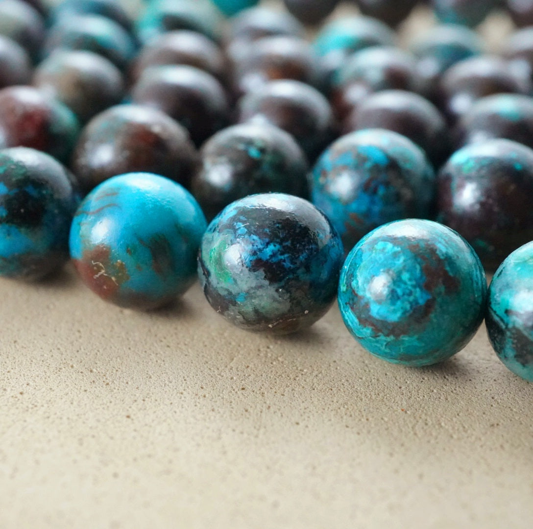 Shattuckite (Round)(Smooth)(6mm)(8mm)(16"Strand)