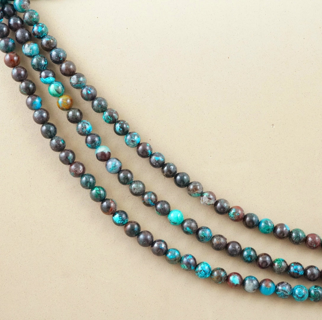 Shattuckite (Round)(Smooth)(6mm)(8mm)(16"Strand)