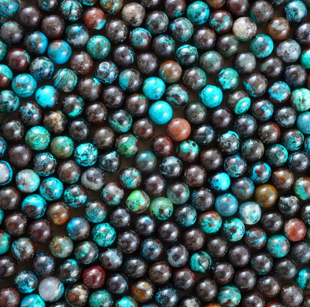 Shattuckite (Round)(Smooth)(6mm)(8mm)(16"Strand)