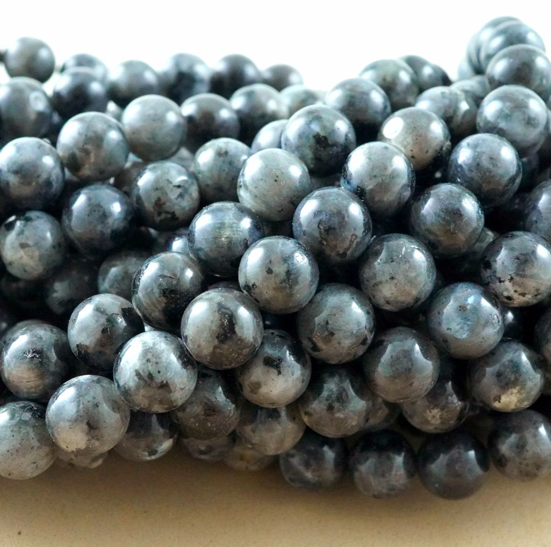 Larvikite (Round)(Smooth)(4mm)(6mm)(8mm)(10mm)(16"Strand)