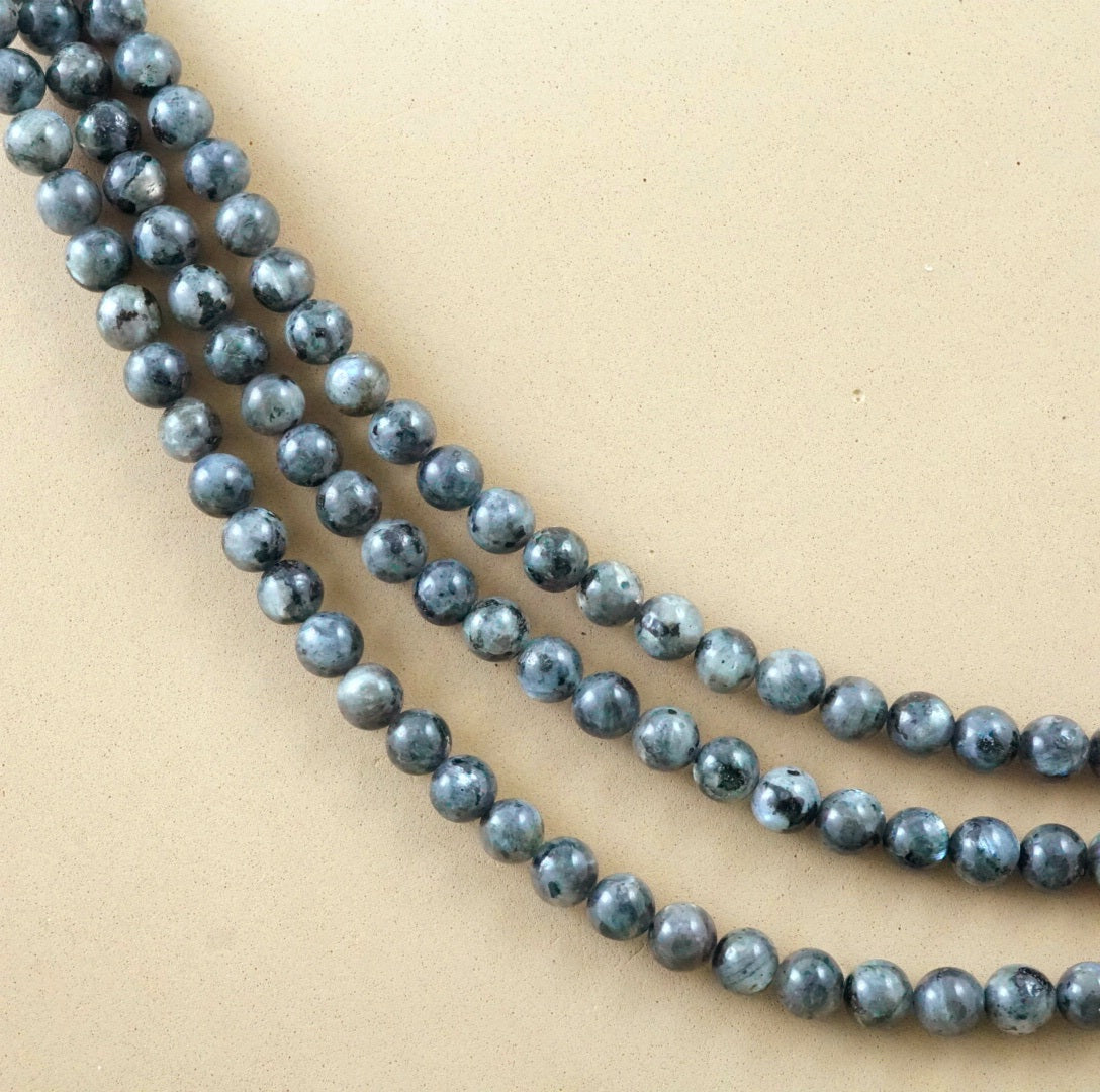 Larvikite (Round)(Smooth)(4mm)(6mm)(8mm)(10mm)(16"Strand)