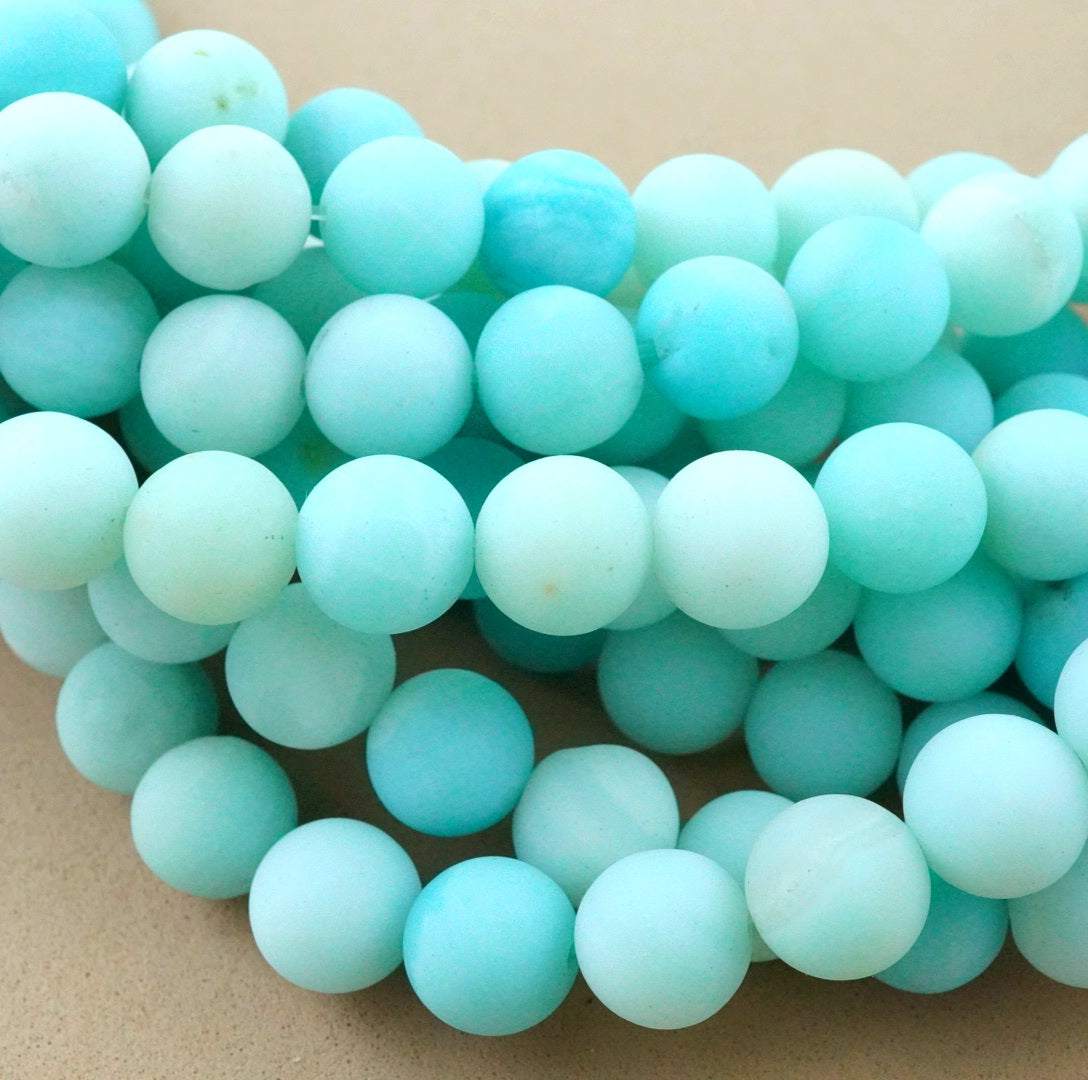 Amazonite (Round)(Matte)(4mm)(6mm)(8mm)(10mm)(16"Strand)