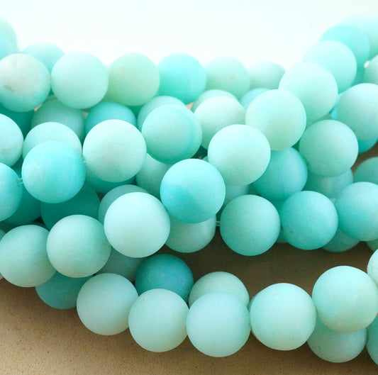 Amazonite (Round)(Matte)(4mm)(6mm)(8mm)(10mm)(16"Strand)