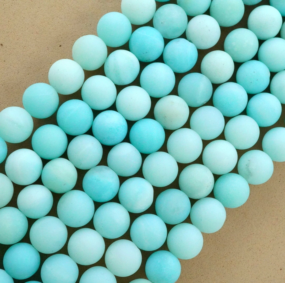 Amazonite (Round)(Matte)(4mm)(6mm)(8mm)(10mm)(16"Strand)