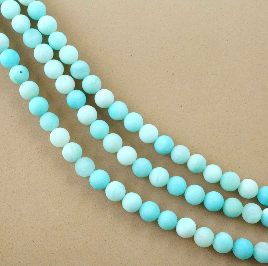 Amazonite (Round)(Matte)(4mm)(6mm)(8mm)(10mm)(16"Strand)