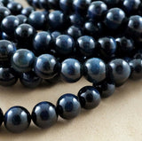 Blue Tiger Eye Beads (Round)(Smooth)(4mm)(6mm)(8mm)(10mm)(16"Strand)