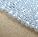 Cubic Zirconia (Round)(Faceted)(Clear)(2mm)(4mm)(16"Strand)