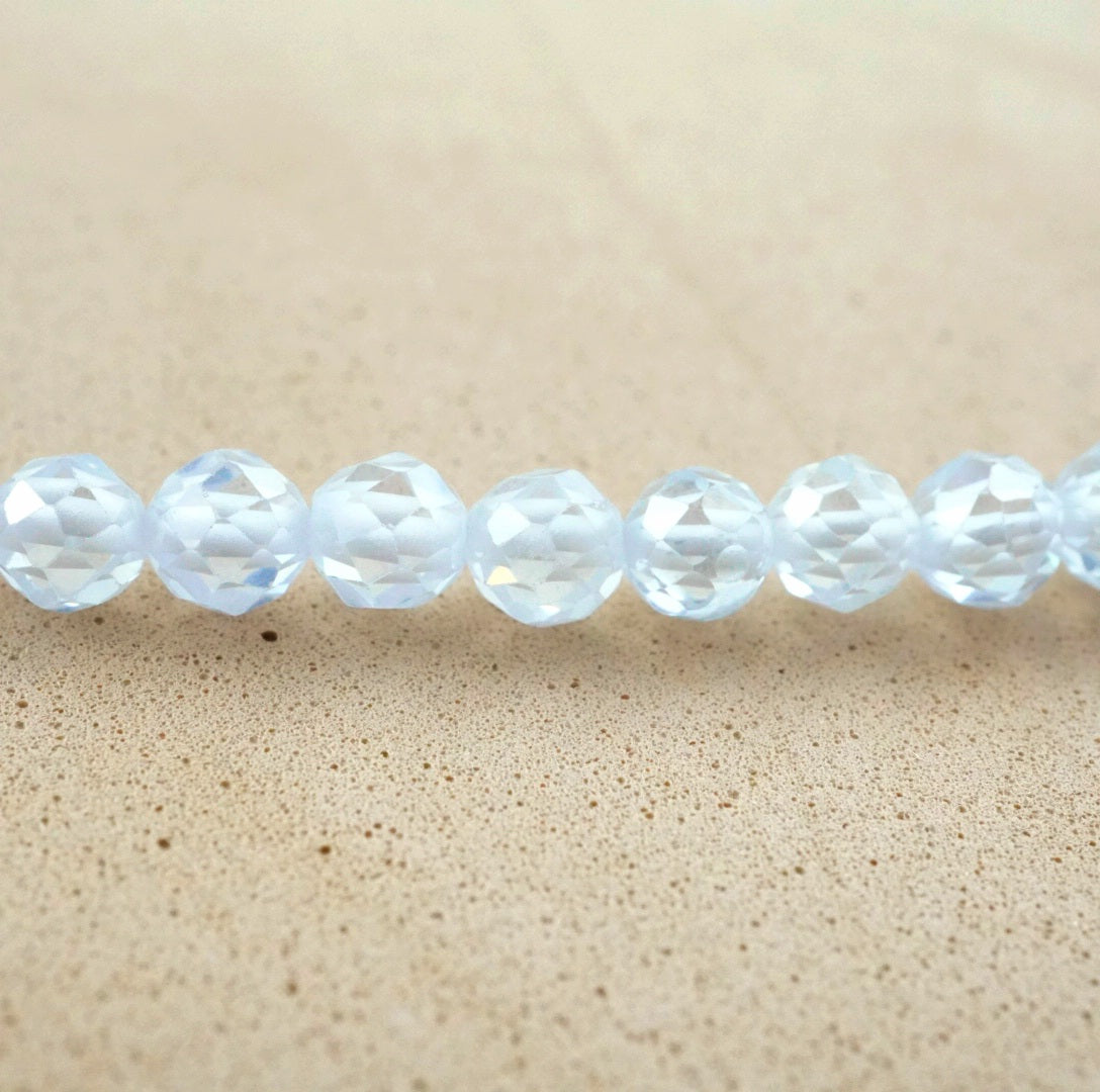 Cubic Zirconia (Round)(Micro)(Faceted)(Clear)(2mm)(4mm)(16"Strand)