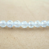 Cubic Zirconia (Round)(Faceted)(Clear)(2mm)(4mm)(16"Strand)