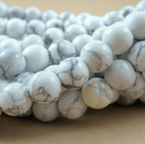 Howlite (Large Hole)(Round)(Smooth)(8mm)(10mm)(8"Strand)