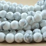 Howlite (Large Hole)(Round)(Smooth)(8mm)(10mm)(8"Strand)