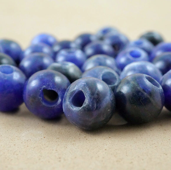 Sodalite (Large Hole)(Round)(Smooth)(8mm)(10mm)(8
