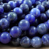 Sodalite (Large Hole)(Round)(Smooth)(8mm)(10mm)(8"Strand)