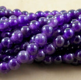 Amethyst (Large Hole)(Round)(Smooth)(8mm)(10mm)(8"Strand)