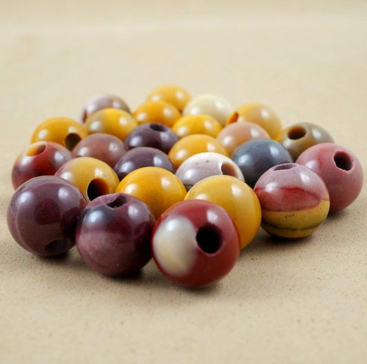 Mookaite (Large Hole)(Round)(Smooth)(8mm)(10mm)(8"Strand)