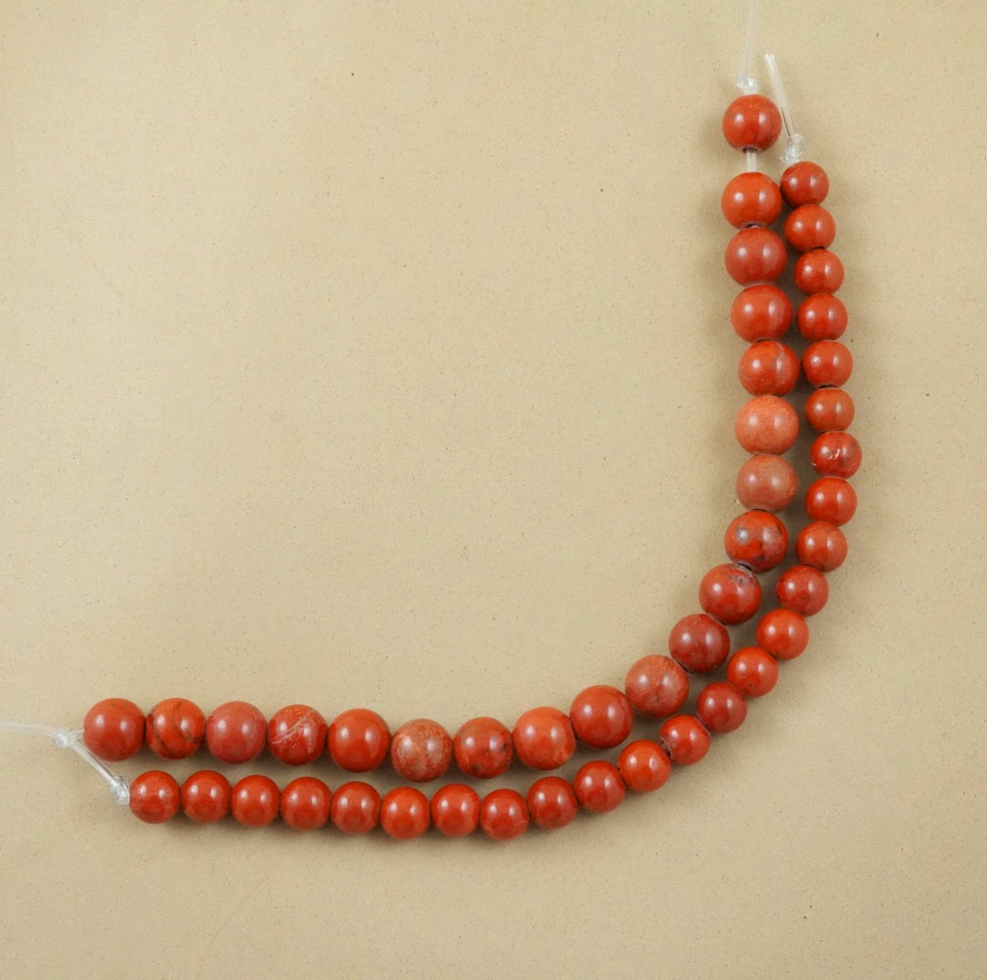 Red Jasper (Large Hole)(Round)(Smooth)(8mm)(10mm)(8"Strand)