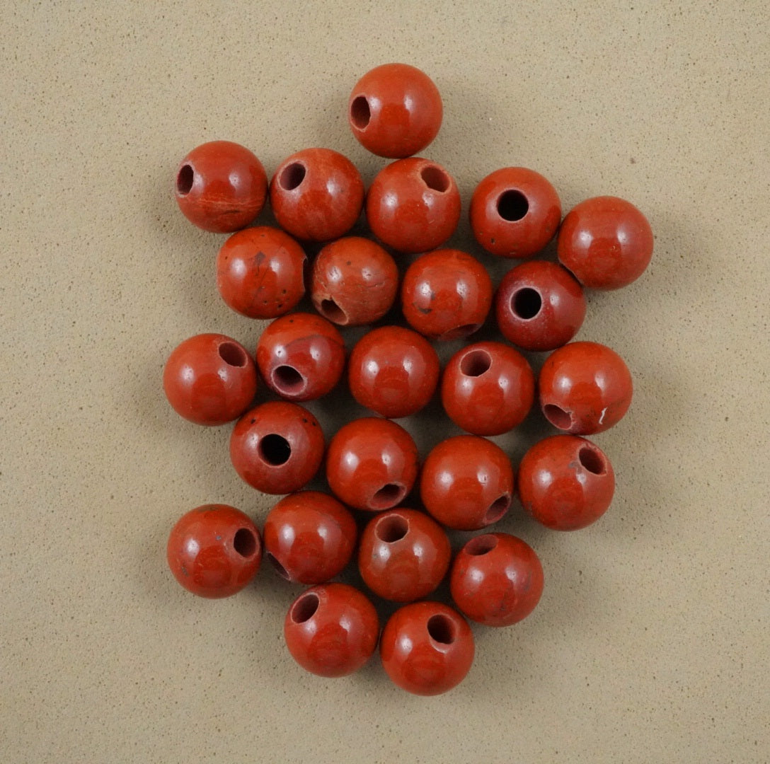 Red Jasper (Large Hole)(Round)(Smooth)(8mm)(10mm)(8"Strand)