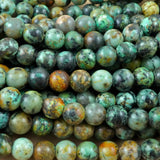 African Turquoise (Large Hole)(Round)(Smooth)(8mm)(10mm)(8"Strand)