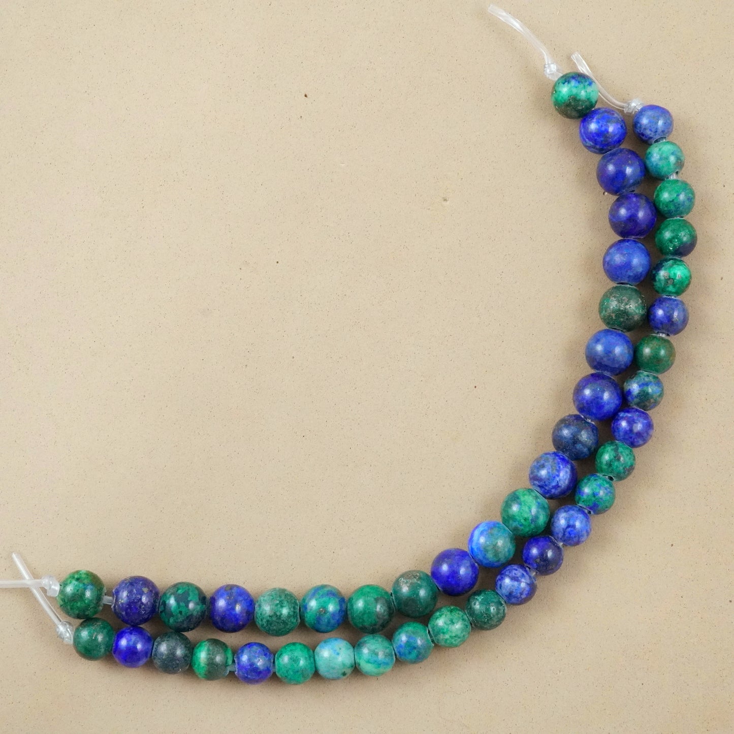 Azurite Malachite (Large Hole)(Round)(Smooth)(8mm)(10mm)(8"Strand)