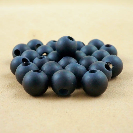 Black Onyx (Large Hole)(Round)(Matte)(8mm)(10mm)(8"Strand)