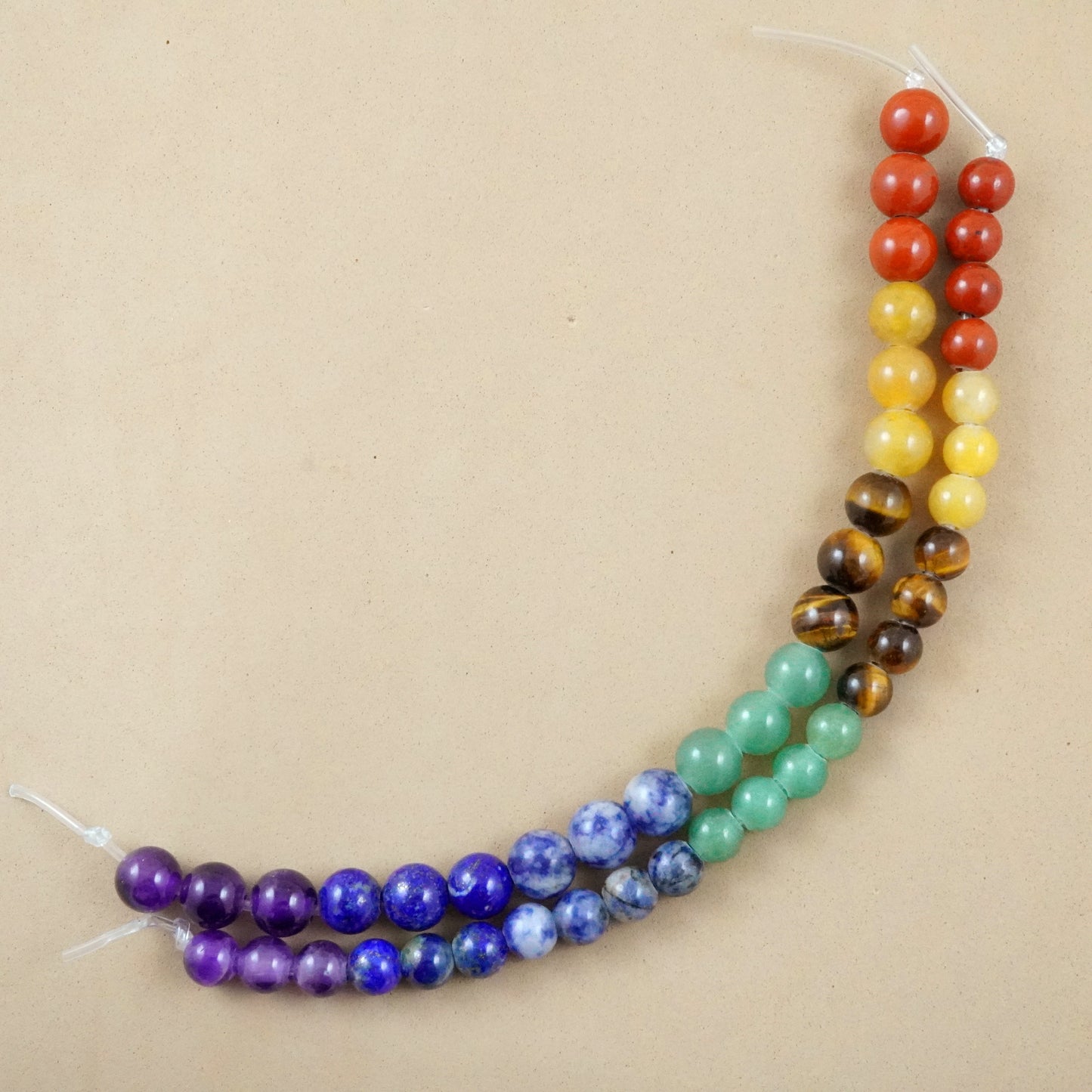 7 Chakra Stone Beads (Large Hole)(Round)(Smooth)(8mm)(10mm)(8"Strand)