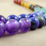 7 Chakra Stone Beads (Large Hole)(Round)(Smooth)(8mm)(10mm)(8"Strand)