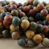Red Creek Jasper (Round)(Faceted)(4mm)(6mm)(8mm)(10mm)(12mm)(16"Strand)