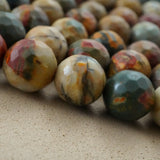 Red Creek Jasper (Round)(Faceted)(4mm)(6mm)(8mm)(10mm)(12mm)(16"Strand)