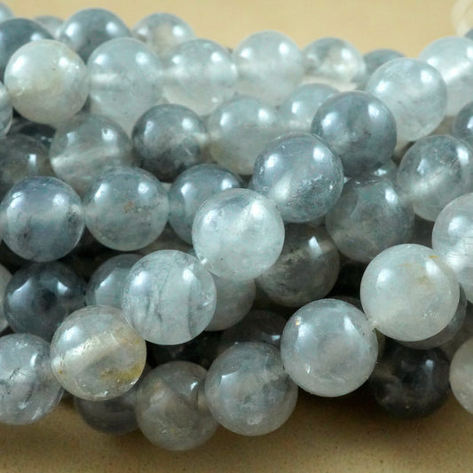 Cloudy Quartz (Round)(Smooth)(4mm)(6mm)(8mm)(10mm)(12mm)(16"Strand)