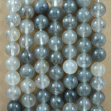 Cloudy Quartz (Round)(Smooth)(4mm)(6mm)(8mm)(10mm)(12mm)(16"Strand)