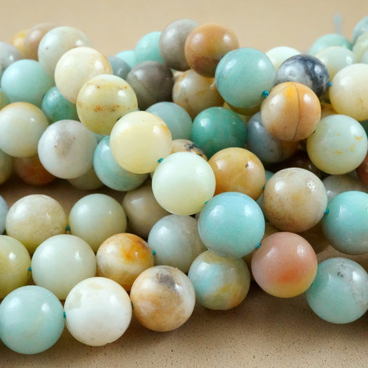 Black Gold Amazonite (Round)(Smooth)(4mm)(6mm)(8mm)(10mm)(12mm)(16" Strand)