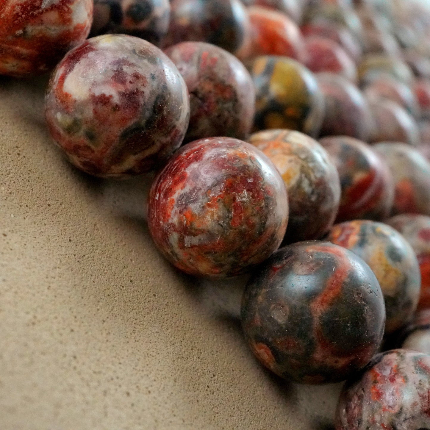 Leopard Skin Jasper (Round)(Smooth)(4mm)(6mm)(8mm)(10mm)(12mm)(16"Strand)