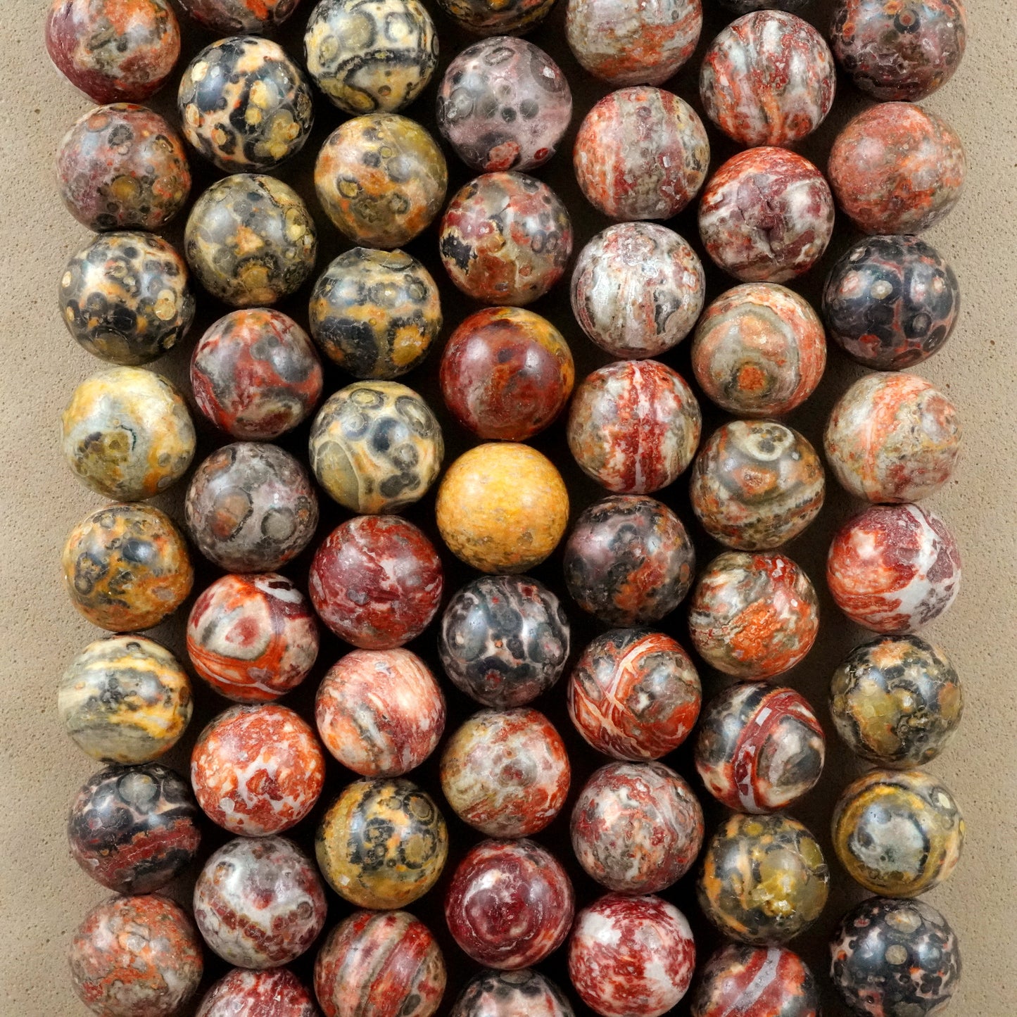 Leopard Skin Jasper (Round)(Smooth)(4mm)(6mm)(8mm)(10mm)(12mm)(16"Strand)