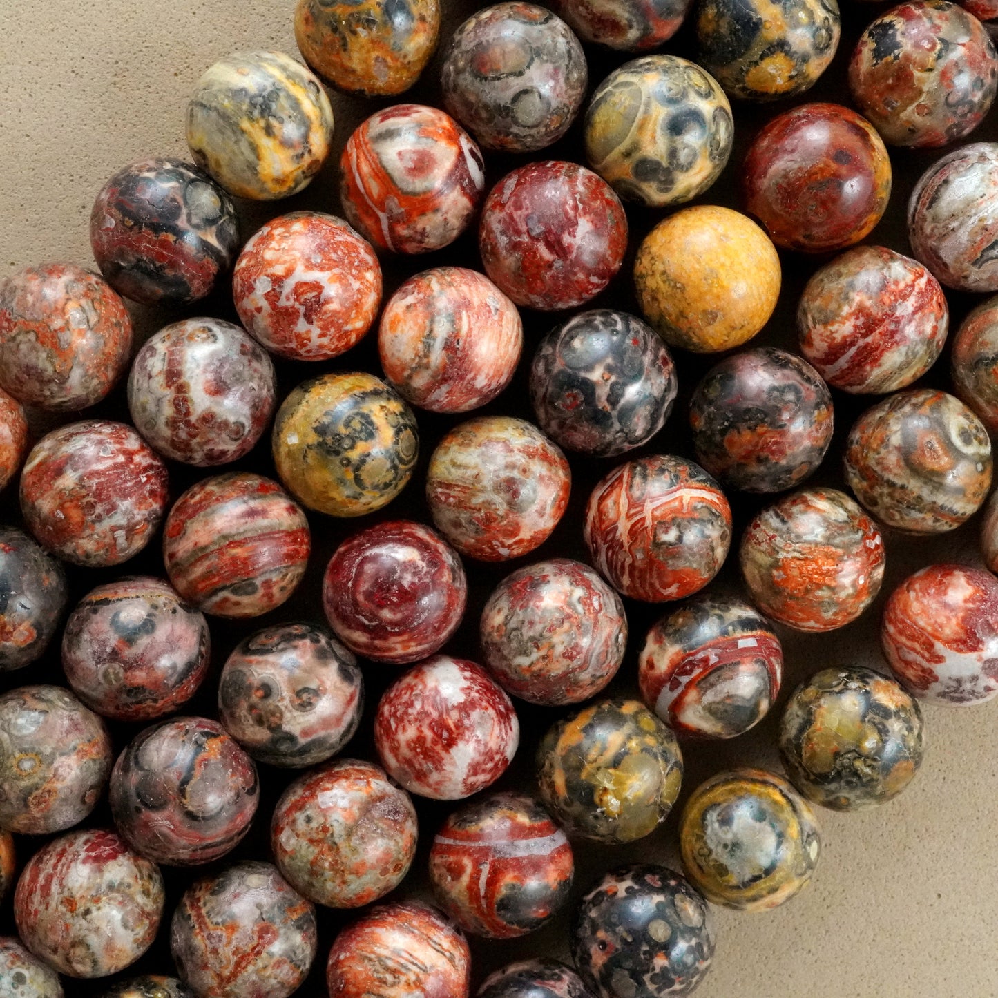 Leopard Skin Jasper (Round)(Smooth)(4mm)(6mm)(8mm)(10mm)(12mm)(16"Strand)