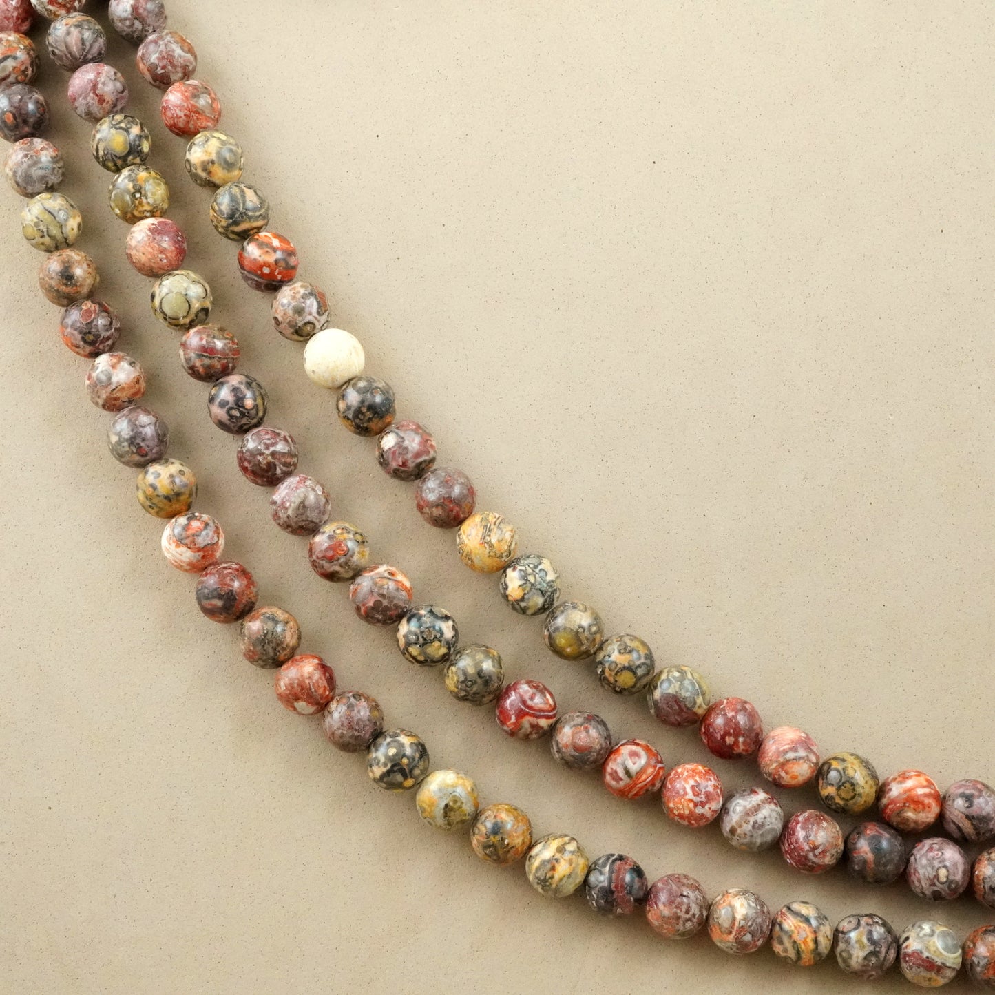 Leopard Skin Jasper (Round)(Smooth)(4mm)(6mm)(8mm)(10mm)(12mm)(16"Strand)