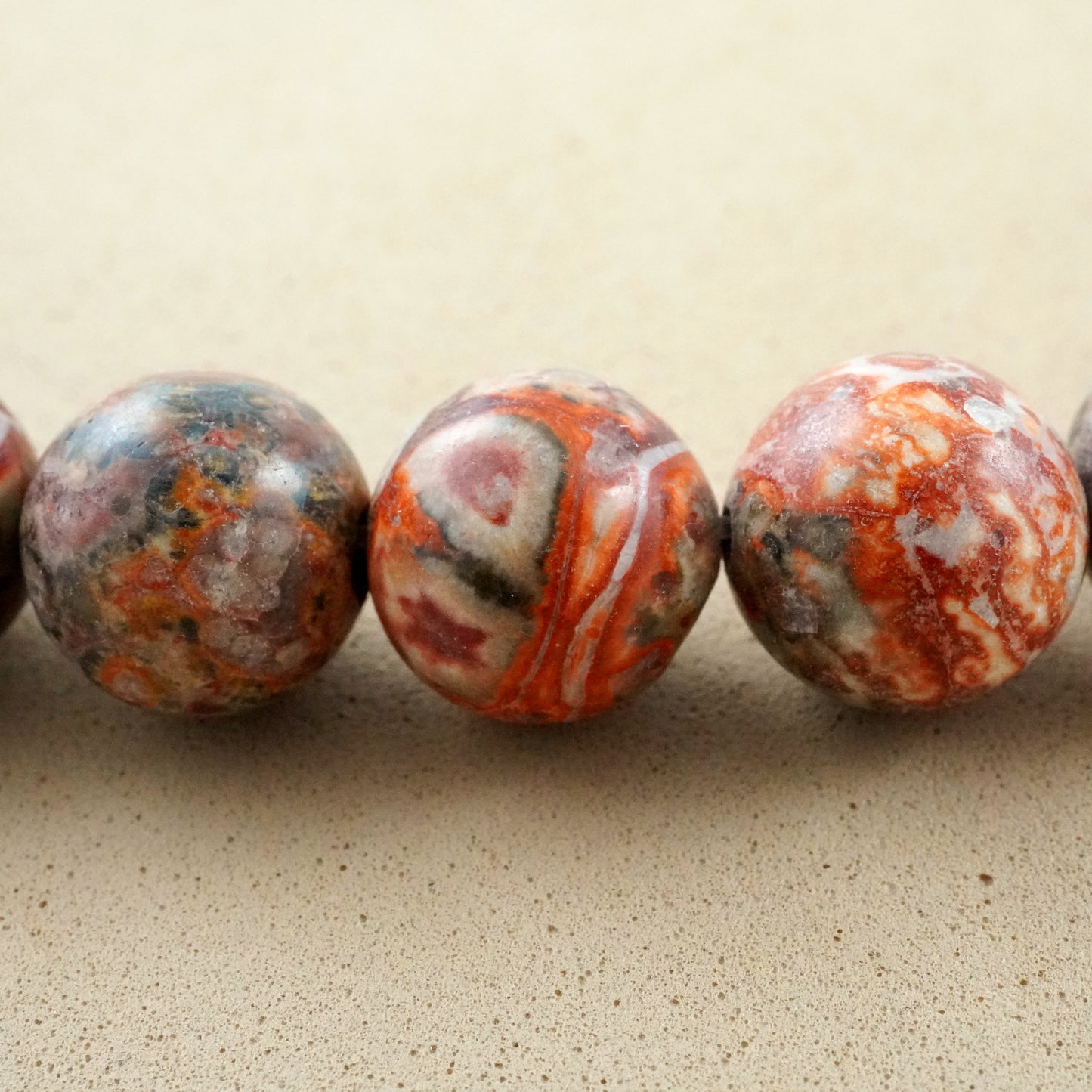 Leopard Skin Jasper (Round)(Smooth)(4mm)(6mm)(8mm)(10mm)(12mm)(16"Strand)