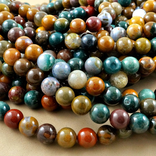 Ocean Jasper (Round)(Smooth)(6mm)(8mm)(10mm)(16"Strand)