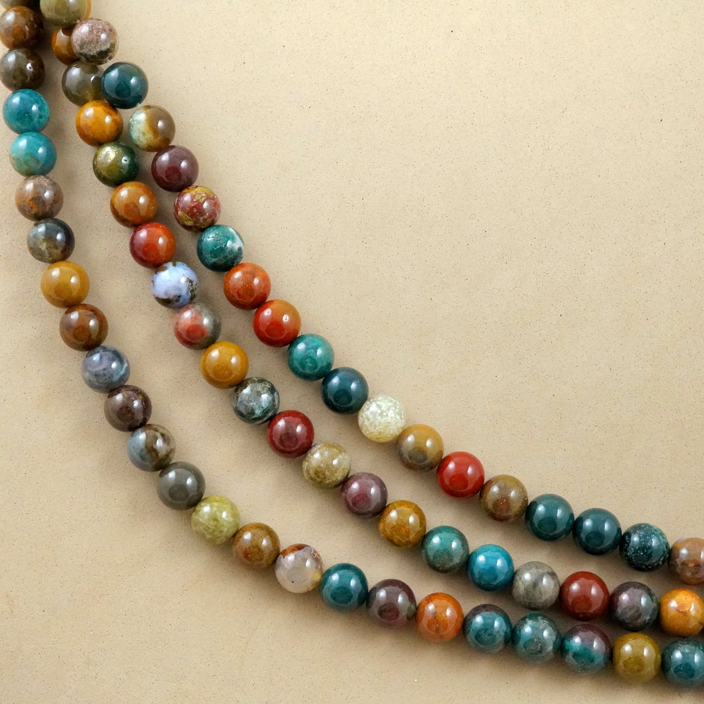 Ocean Jasper (Round)(Smooth)(6mm)(8mm)(10mm)(16"Strand)