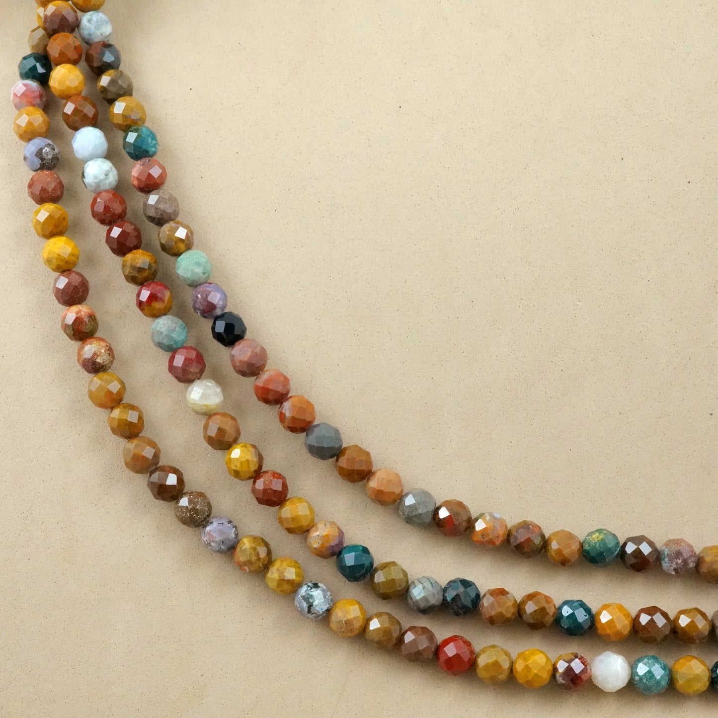 Ocean Jasper (Round)(Faceted)(4mm)(6mm)(8mm)(16"Strand)