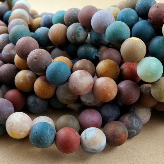 Ocean Jasper (Round)(Matte)(6mm)(8mm)(10mm)(16"Strand)