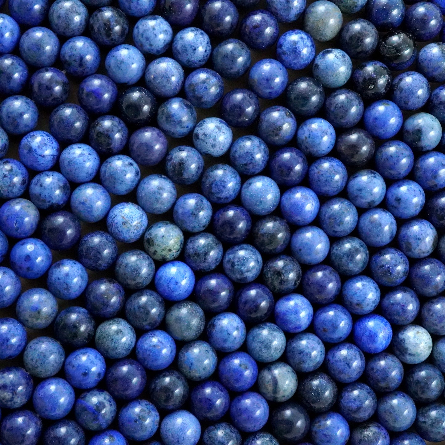 Dumortierite (Round)(Smooth)(4mm)(6mm)(8mm)(10mm)(16"Strand)