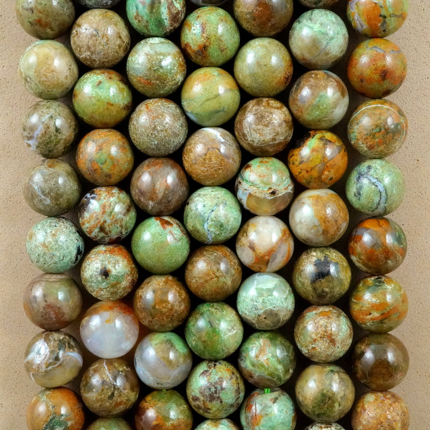 African Green Opal (Round)(Smooth)(6mm)(8mm)(10mm)(16"Strand)