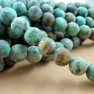 African Turquoise (Round)(Matte)(4mm)(6mm)(8mm)(10mm)(12mm)(16"Strand)