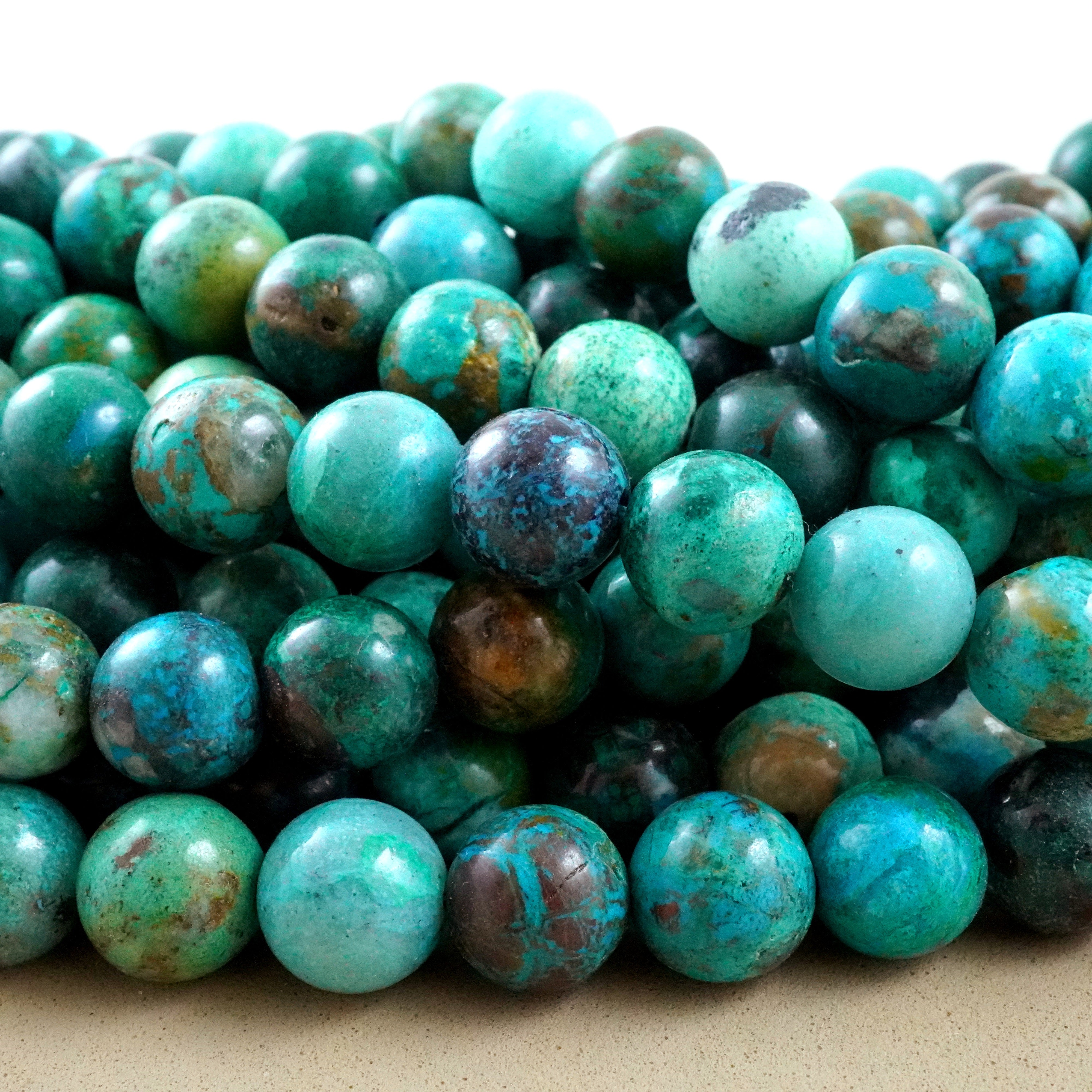 Chrysocolla Round deals Beads 10mm Strand 16 inches