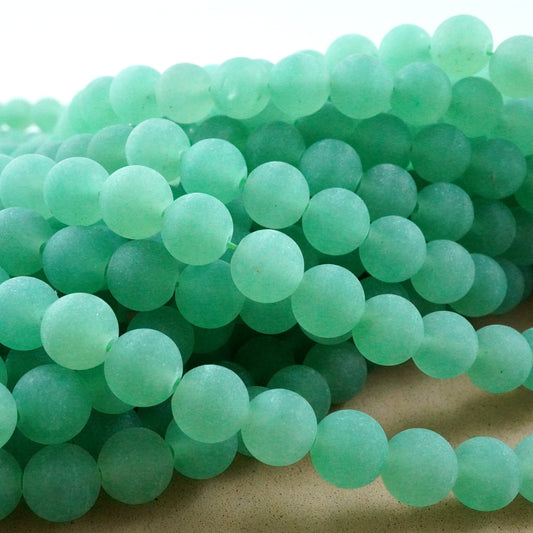 Green Aventurine (Round)(Matte)(4mm)(6mm)(8mm)(10mm)(12mm)(16"Strand)